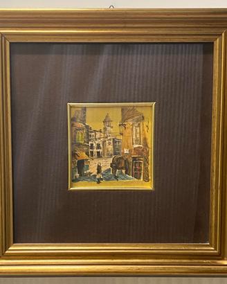 Quadro con cornice su foglia oro zecchino