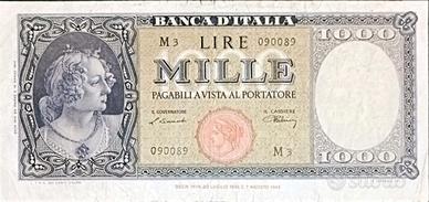 banconota 1.000 lire - testina - repubblica Italia
