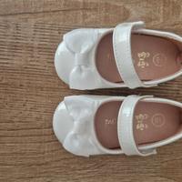 scarpe ballerina neonata bianca lucida doremi