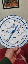 omega swatch orologio da parete 3d blu e bianco 