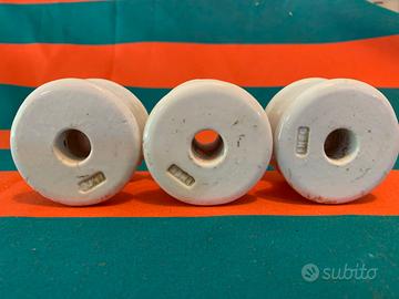 3 isolatori in porcellana smaltata vintage anni 50