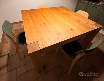 Tavolo Pizzolato 130x130 finitura quercia