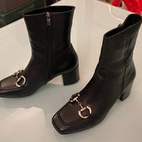 Scarpe Moosa stivaletti donna in pelle nera