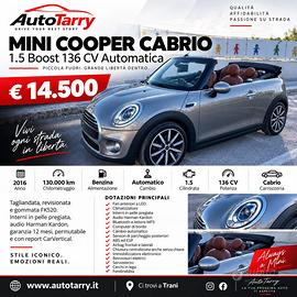 Mini 1.5 Cooper Boost Cabrio 136cv automatica