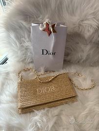 Pochette in rafia Dior nuova