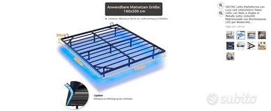Struttura letto matrimoniale led nuova