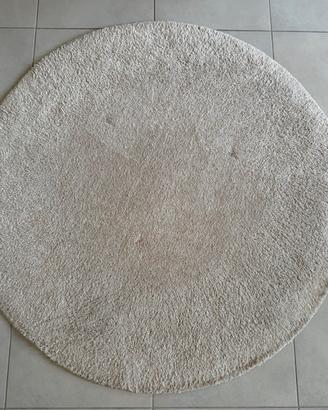 Tapetto ikea rotondo 130cm. Pelo corto, beige.