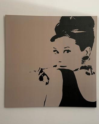 Quadro stampa Audrey Hepburn 90x90 cm