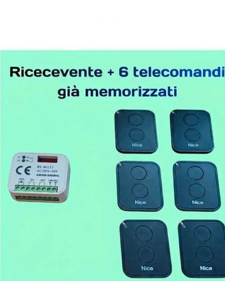 Ricevente + 6 Telecomandi già programmati