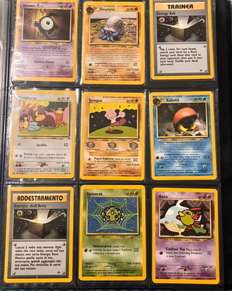 Lotto 9 carte pokemon neo genesis