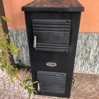 stufa a legna da interno sideros con i suoi tubi