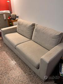 Divano 3 posti sfoderabile tessuto tortora