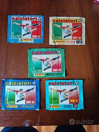 5 bustine figurine Calciatori Panini anni 80