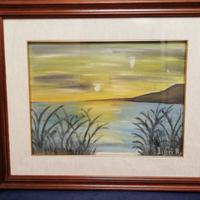 Quadro Alba sul Mare. Olio su Legno di Iseppi