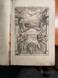 Libro antico Pontificale del 1726