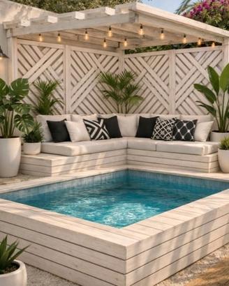 Veranda in lamellare zona relax