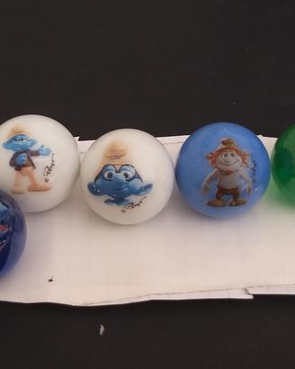 Lotto biglie da collezione anni 80 puffi