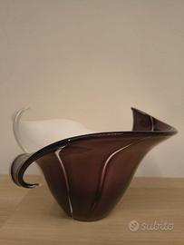 Vaso a corolla in vetro di Murano di design