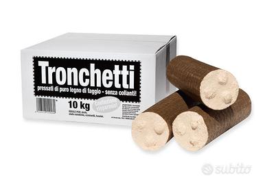 TRONCHETTI DI FAGGIO DI LEGNA DA ARDERE PRESSATI