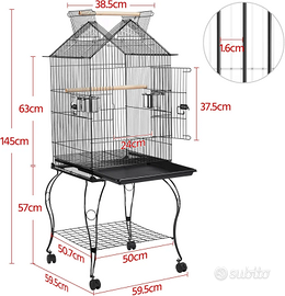 Voliera per pappagalli accessoriata come nuova
