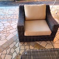Set salotto esterno polyrattan Uma – Divano 3 post