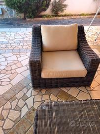 Set salotto esterno polyrattan Uma – Divano 3 post