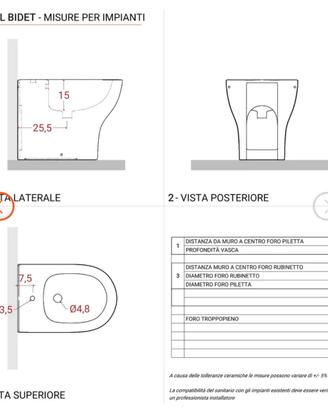 coppia di sanitari nuovi filo muro