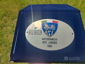 AUTOBIANCHI A112 JUNIOR 1980 TARGA ORO ASI