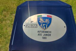 AUTOBIANCHI A112 JUNIOR 1980 TARGA ORO ASI
