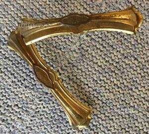 2 maniglie con piastrina in ottone viti in ferro -