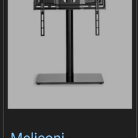 Porta TV orientabile ,con base in vetro nero,
