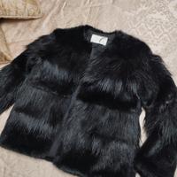 Pelliccia nera donna Xs Zara 