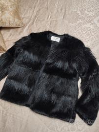 Pelliccia nera donna Xs Zara 