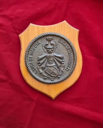 CREST Targa araldica Luigi di Savoia stemma bronzo