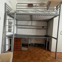 Letto alto Ikea in metallo