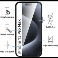 Cover iPhone 15 Pro Max (6,7") + 2 vetri