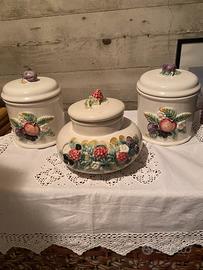 Tris di  portabiacotti ceramica umbra