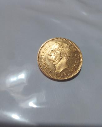 Umberto I 20 lire Oro Rosso 1882 R