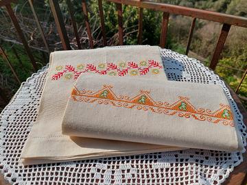 Asciugamani Puro Lino Punto Assisi