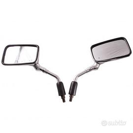 Coppia specchi retrovisori moto custom cromati Jap
