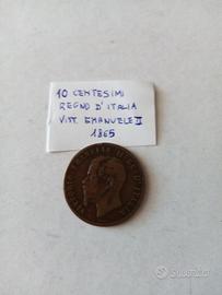 Moneta 10 centesimi 1863