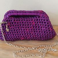 Clutch viola metallizzato