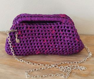 Clutch viola metallizzato