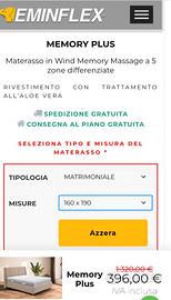 Materasso eminflex "sano" memory 160×190