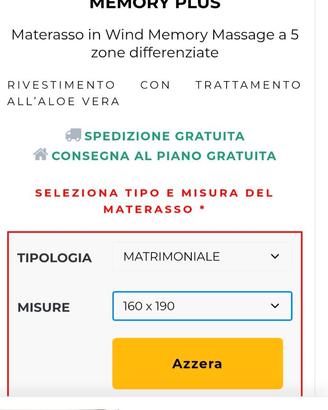 Materasso eminflex "sano" memory 160×190