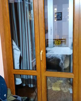 PORTE  FINESTRE  IN PVC  COLORE  QUERCIA  ORO