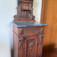 Mobiletto d’epoca Antico in Legno con Marmo