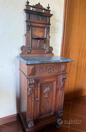 Mobiletto d’epoca Antico in Legno con Marmo