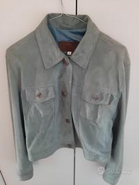 giubbotto scamosciato azzurro