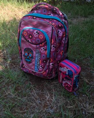Zaino Seven Rosa + Astuccio Mitama Floreale